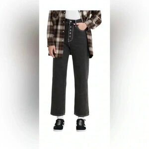 LEVI’S women’s snap Ribcage straight ankle jeans size 28